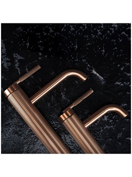 Bateria umywalkowa wysoka Argon Rea miedź szczotkowana