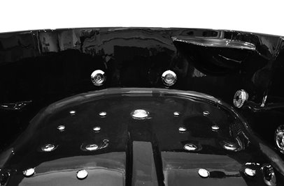 Czarna wanna z hydromasażem dwuosobowa Turbo+ 180x120 cm MO-1631B Prawa