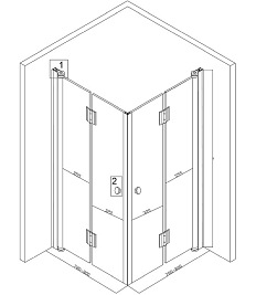 Czarna kabina prysznicowa kwadratowa loft szprosy drzwi składane 80x80 BS08A