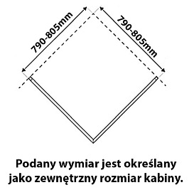 Kabina prysznicowa drzwi składane czarna kwadratowa 80x80 KZ08B
