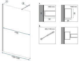 Czarna ścianka prysznicowa z półką i wieszakiem 120 cm Aero Black Evo Rea