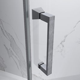 Stal szczotkowana kabina prysznicowa kwadratowa drzwi składane 90x90 KZ08C