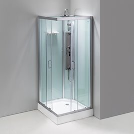 Kabina prysznicowa zabudowana kwadratowa 80x80 cm profil szczotkowany LISA