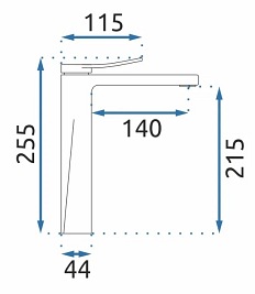 Czarna bateria umywalkowa wysoka Soul Rea Black