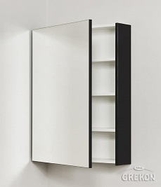 Czarna matowa szafka wisząca z lustrem 60x80 Victa