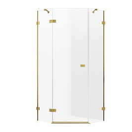 Złota szczotkowana kabina pięciokątna 80x80 lewa EXK-3851 Avexa New Trendy Gold Brushed
