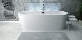 Wanna wolnostojąca Victoria 185 cm syfon chrom z przelewem Besco