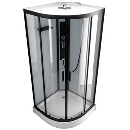 Kabina prysznicowa półokrągła zabudowana jasny środek 100x100 Clara