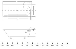 Wanna prostokątna do zabudowy Shea Slim Besco 150 cm
