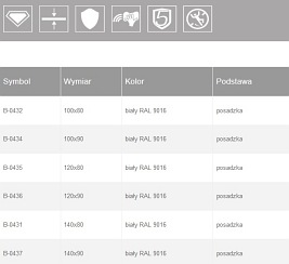 Brodzik prostokątny 100x80 biały New Trendy Mori B-0432