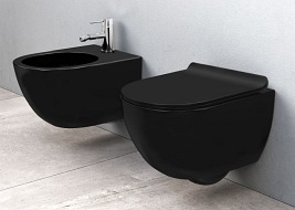 Czarny bidet wc wiszący mini Carlo Rea