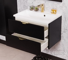 Czarna szafka łazienkowa z umywalką 60 cm Victa