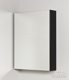 Czarna matowa szafka wisząca z lustrem 60x80 Victa