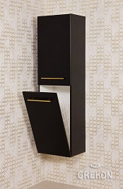 Słupek łazienkowy wiszący z koszem czarny mat 143x40 cm Belli Gold Gante