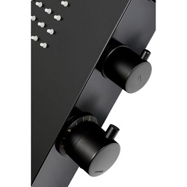 Panel prysznicowy czarny z termostatem Duo A777 Corsan