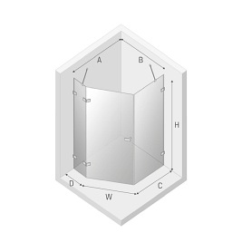 Zlota kabina pięciokątna 100x80 EXK-3849 Avexa New Trendy Gold Shine