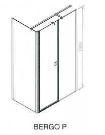 Kabina kwadratowa, drzwi uchylne 90x90 Bergo Prawa