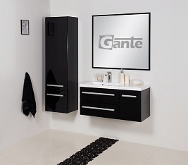 Lustro łazienkowe prostokątne 90x80 cm czarna rama