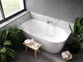 Wanna przyścienna narożna lewa korek klik-klak chrom 150 cm Zoya Besco