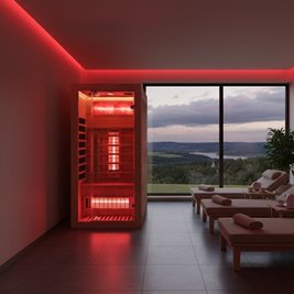 Sauna na podczerwień 2-osobowa 90x90 cm grzejniki kwarcowe i karbonowe Alta1 Infrared