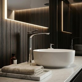 Bateria umywalkowa chrom wysoka Rea Vision REA-B6344 zdjęcie 6
