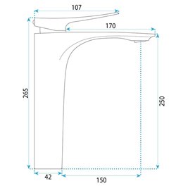 Bateria umywalkowa miedź szczotkowana wysoka Rea Vision REA-B6490 zdjęcie 9