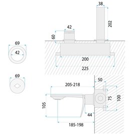Bateria umywalkowa podtynkowa miedź szczotkowana box Rea Vision REA-B6881 zdjęcie 8