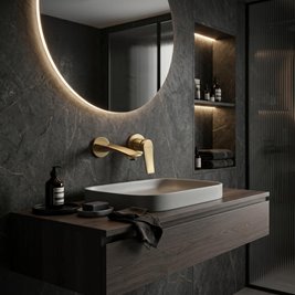 Bateria umywalkowa podtynkowa złoto szczotkowane box Rea Vision REA-B6883 zdjęcie 7