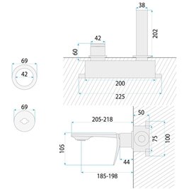Bateria umywalkowa podtynkowa złoto szczotkowane box Rea Vision REA-B6883 zdjęcie 10