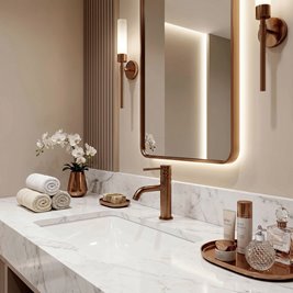 Bateria umywalkowa Rea Lungo Diamond miedź szczotkowana REA-B9844 zdjęcie 7