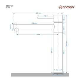 Bateria umywalkowa z ruchomą wylewką CMB7521BGL Lugo Corsan zdjęcie 7