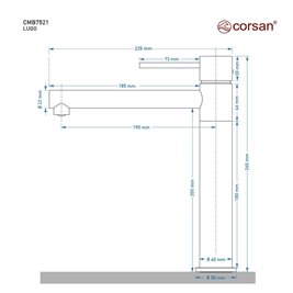 Bateria umywalkowa z ruchomą wylewką CMB7521GL Lugo Corsan zdjęcie 4