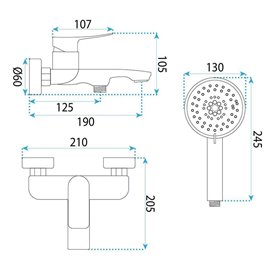 Bateria wannowa miedź szczotkowana Rea Vision REA-B6738 zdjęcie 6