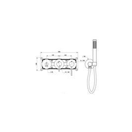 Bateria wannowa podtynkowa chrom CMB7554CH Lugo Corsan zdjęcie 3