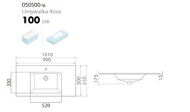 Umywalka 100 cm Ibiza Cerastyle