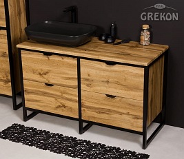 Szafka z czarną umywalką styl loftowy 120 cm seria New York