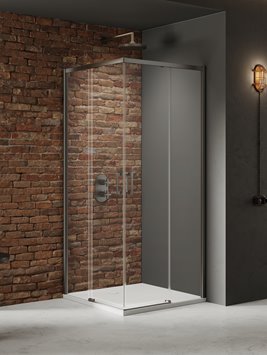 Kabina prysznicowa kwadratowa 80x80 kolor stalowy D-0881A/D-0882A Prime New Trendy Gunmetal Brushed
