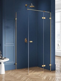 Złota szczotkowana kabina prysznicowa prawa 100x100 EXK-1759 Avexa Gold Brushed New Trendy