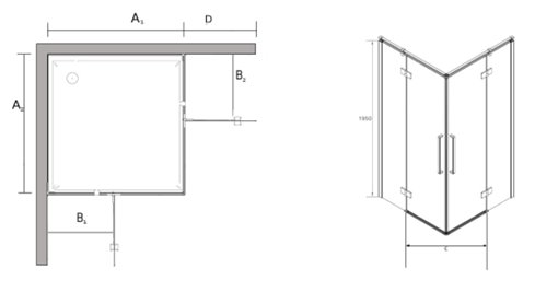 Kabina prysznicowa kwadratowa 80x80 cm BKP249T08 Creative