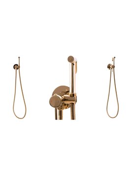 Bateria bidetowa podtynkowa miedź połysk Loop Lungo Rea