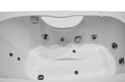 Biała prostokątna kabino wanna z hydromasażem + sauna 145x85 cm MO-09944A-145BS
