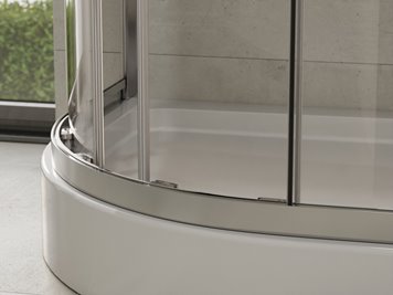 Kabina prysznicowa półokrągła 80x80 szkło mleczne 185 cm Modern Besco