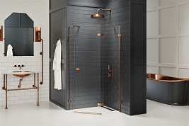 Miedziana kabina pięciokątna 100x80 EXK-3828 Avexa New Trendy Copper Brushed
