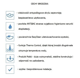 Kabina prysznicowa przyścienna z brodzikiem Stylio BKZ501XT+