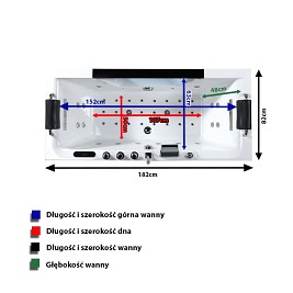 Wanna z hydromasażem 180x80 Carina 938 Hydrosan