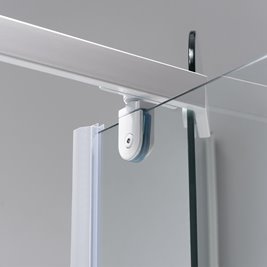Biała kabina prysznicowa pięciokątna 90x90 drzwi uchylne KZ91B