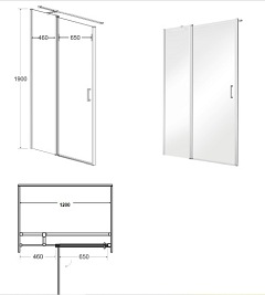 Kabina prysznicowa drzwi uchylne 120x80 cm Exo-C Black Besco