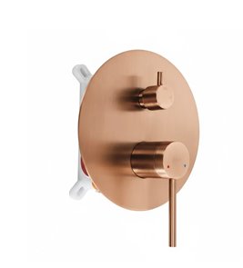 Miedź szczotkowana zestaw prysznicowy podtynkowy box Foss Clif Rea