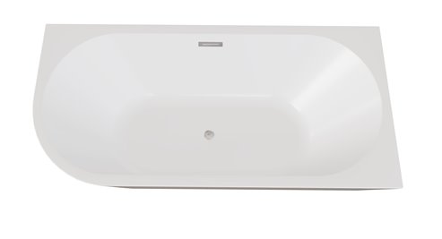 Wanna przyścienna czarno-biała narożna prawa syfon z przelewem chrom 150 cm Zoya B&W Besco WAS-150ZBP