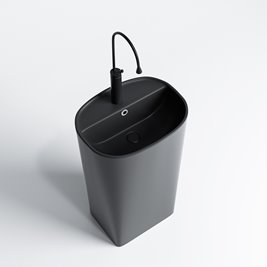 Umywalka wolnostojąca ceramiczna owalna czarny mat 49x37x83 cm CLARO-MTB-490